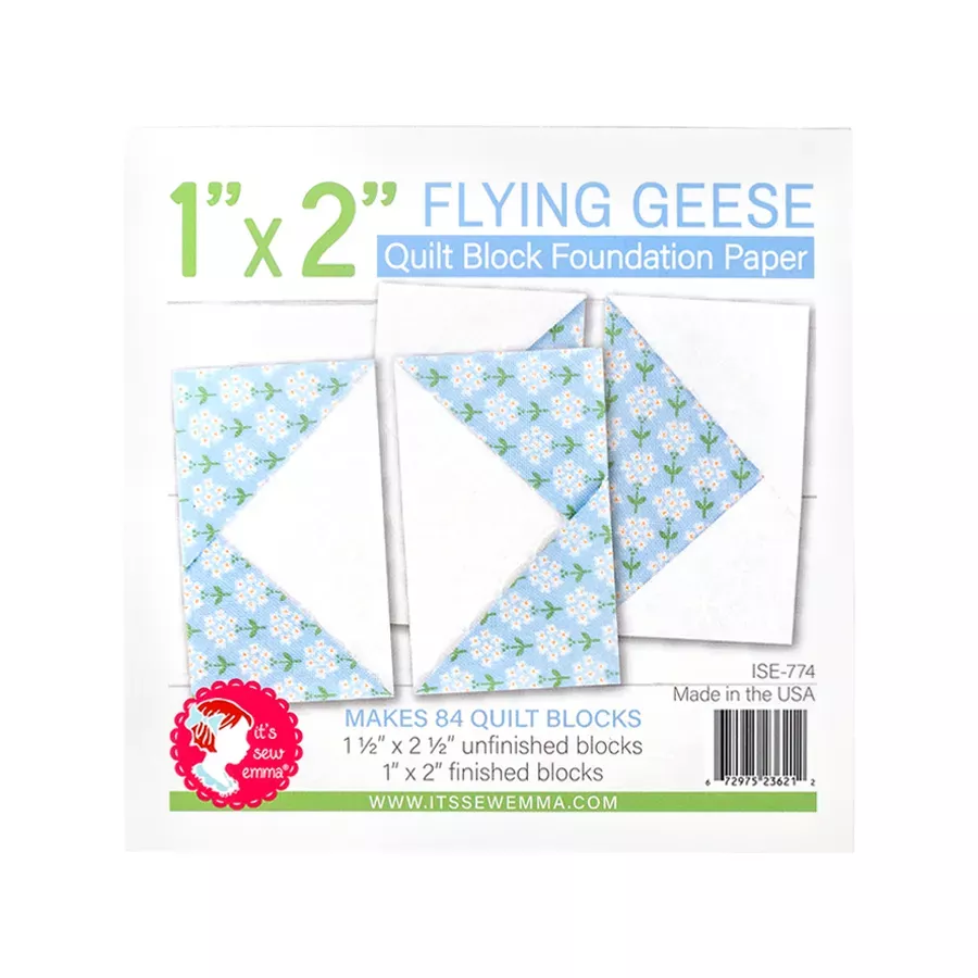 1" x 2" Flying Geese Quilt Block Foundation PaperIt's Sew Emma #ISE-774