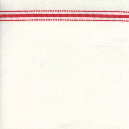 16” Toweling Red Stripes on White