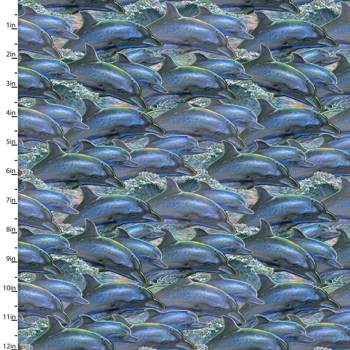 3 Wishes Fabrics - Call of the Sea - Dolphins Multi