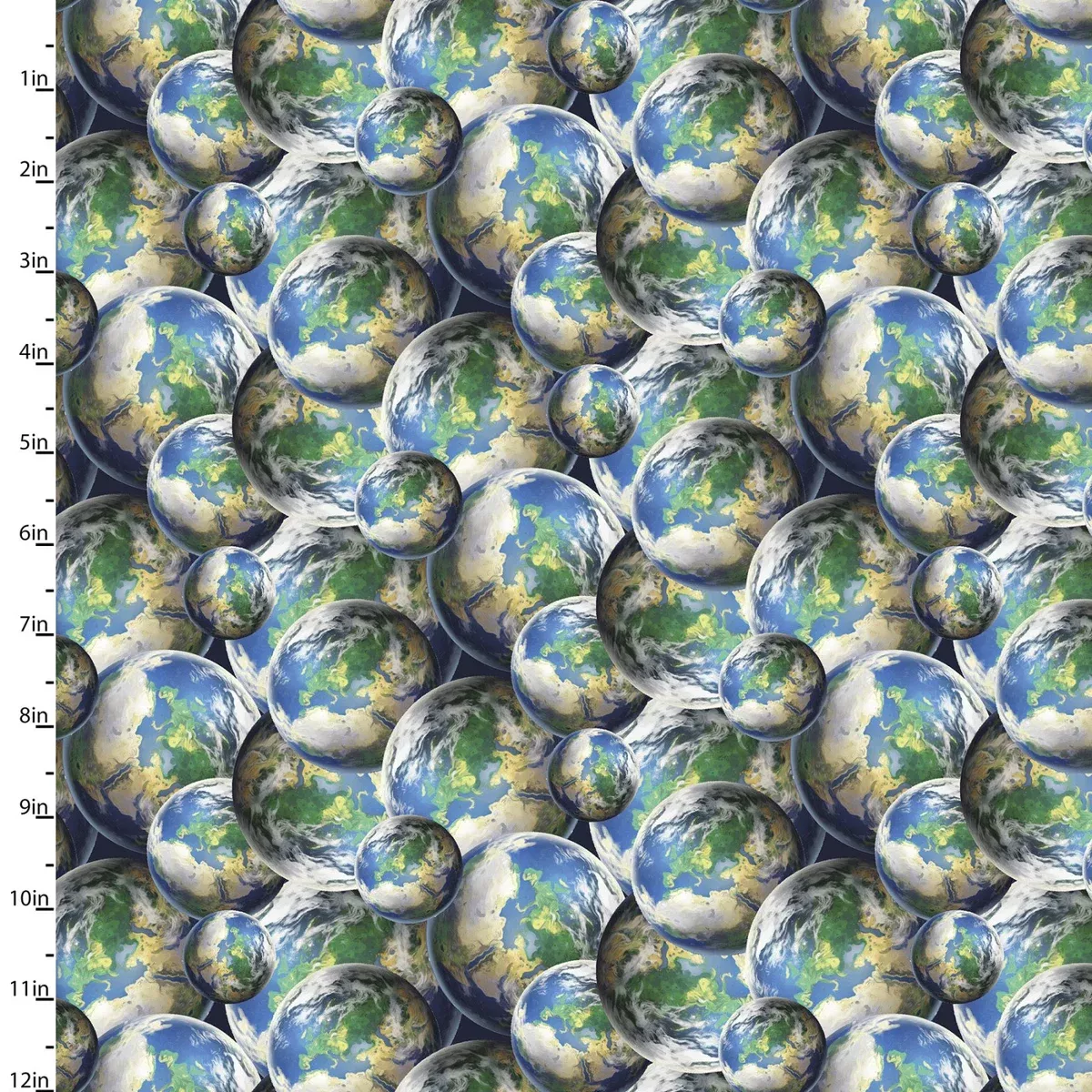 3 Wishes Fabrics - Final Frontier - Packed Planets Multi