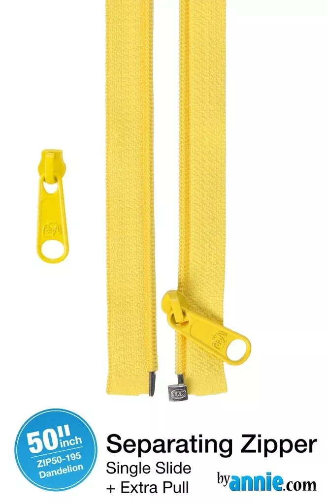 50in Separating Zipper + Extra slide -Dandelion byAnnie