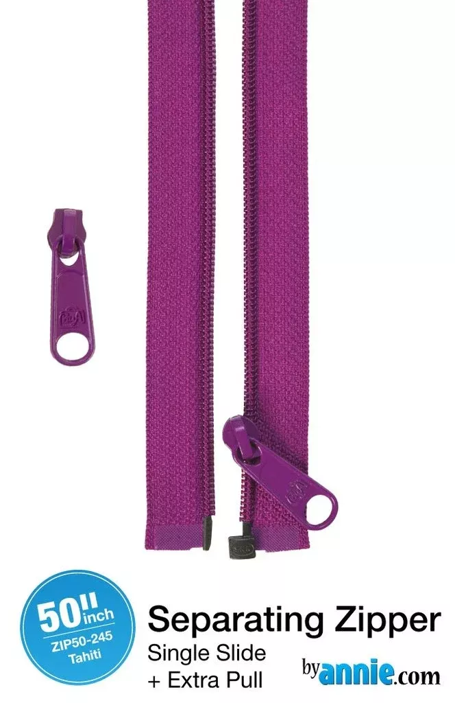 50in Separating Zipper + Extra slide- Tahiti byAnnie