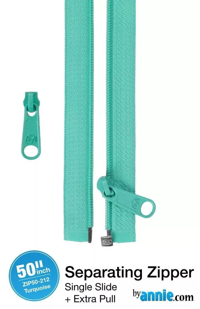 50in Separating Zipper + Extra slide -Turquoise byAnnie