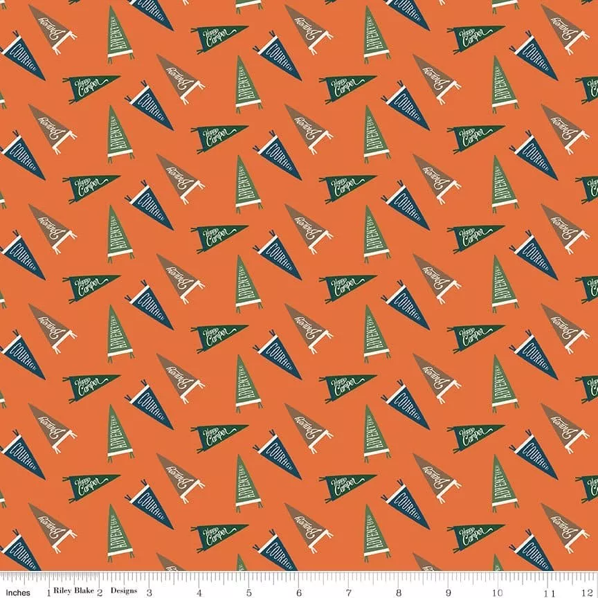 Adventure is Calling - Orange Flags - per yard - by Dani Mogstad for Riley Blake Designs - Outdoors, Wildlife - C10723-ORANGE