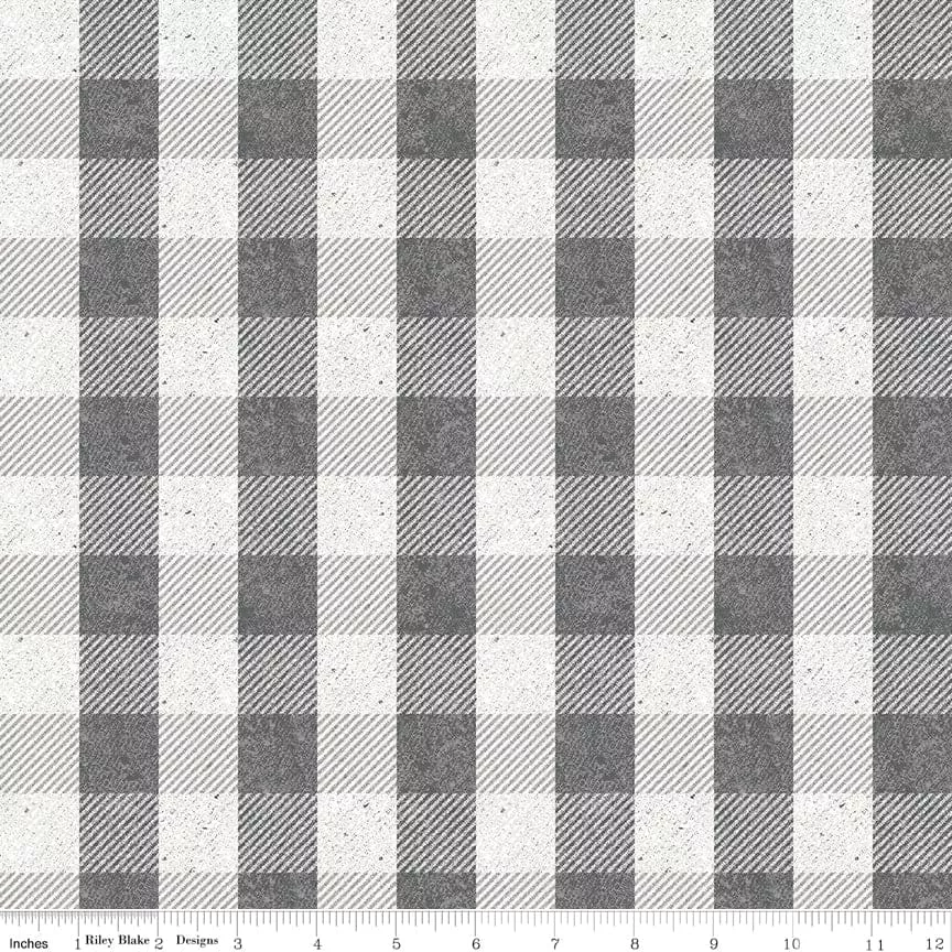 All About Plaids - Buffalo Check Gray - per yard - by RBD Designers for Riley Blake Designs - Tonal, Blender - Large Plaid - C635 GRAY