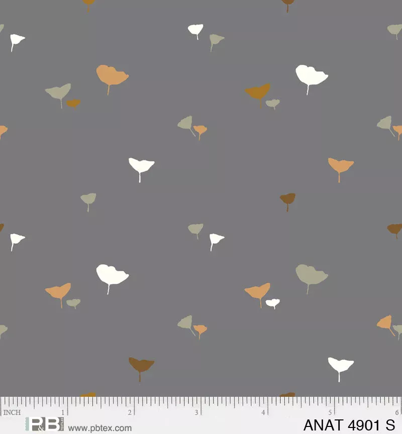Au Naturel - Ginko Steel - Per Yard - by Jacqueline Schmidt for P&B Textiles - ANAT-04901-S