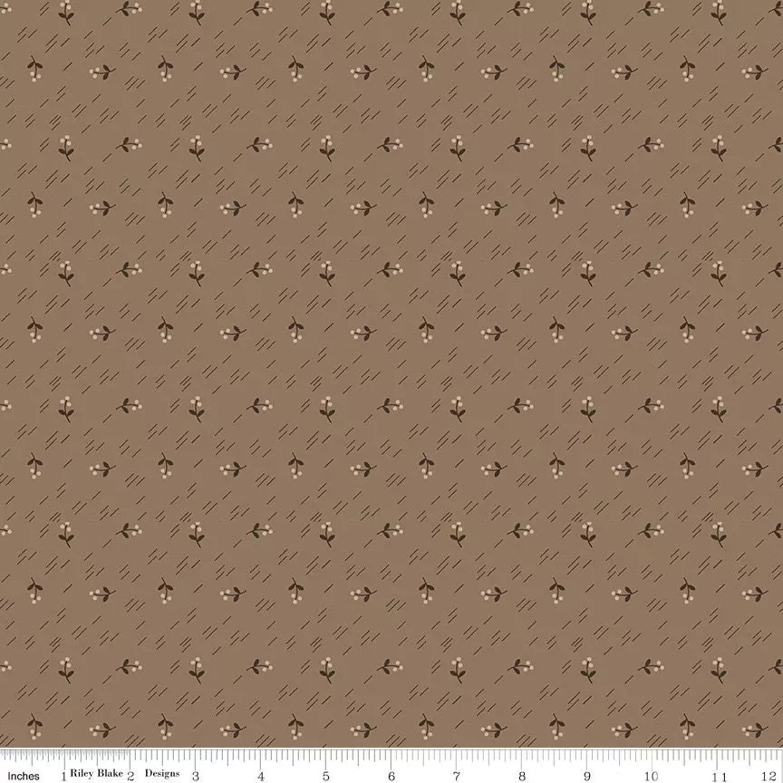 Autumn Chestnut Berries Yardage C14652-CHESTNUT Sold in 1/2 Yard Increments cut continuously