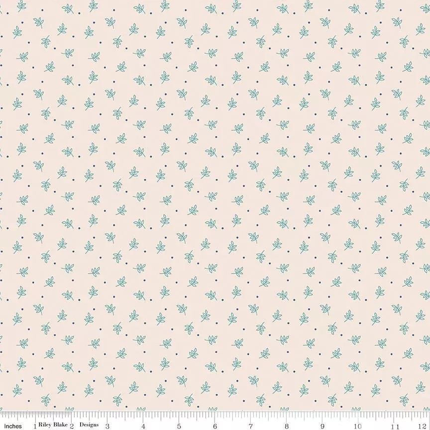Autumn Latte Sprig Yardage C14663-LATTE Sold in 1/2 Yard Increments cut continuously