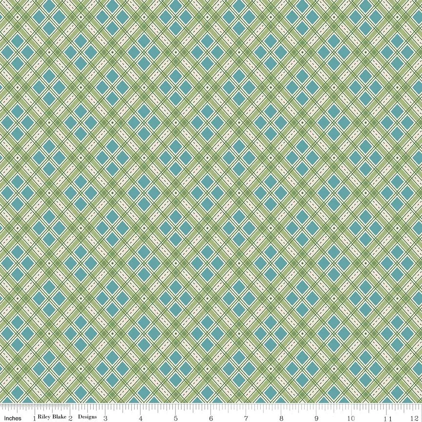 Autumn Lettuce Plaid Yardage C14651-LETTUCE Sold in 1/2 Yard Increments cut continuously