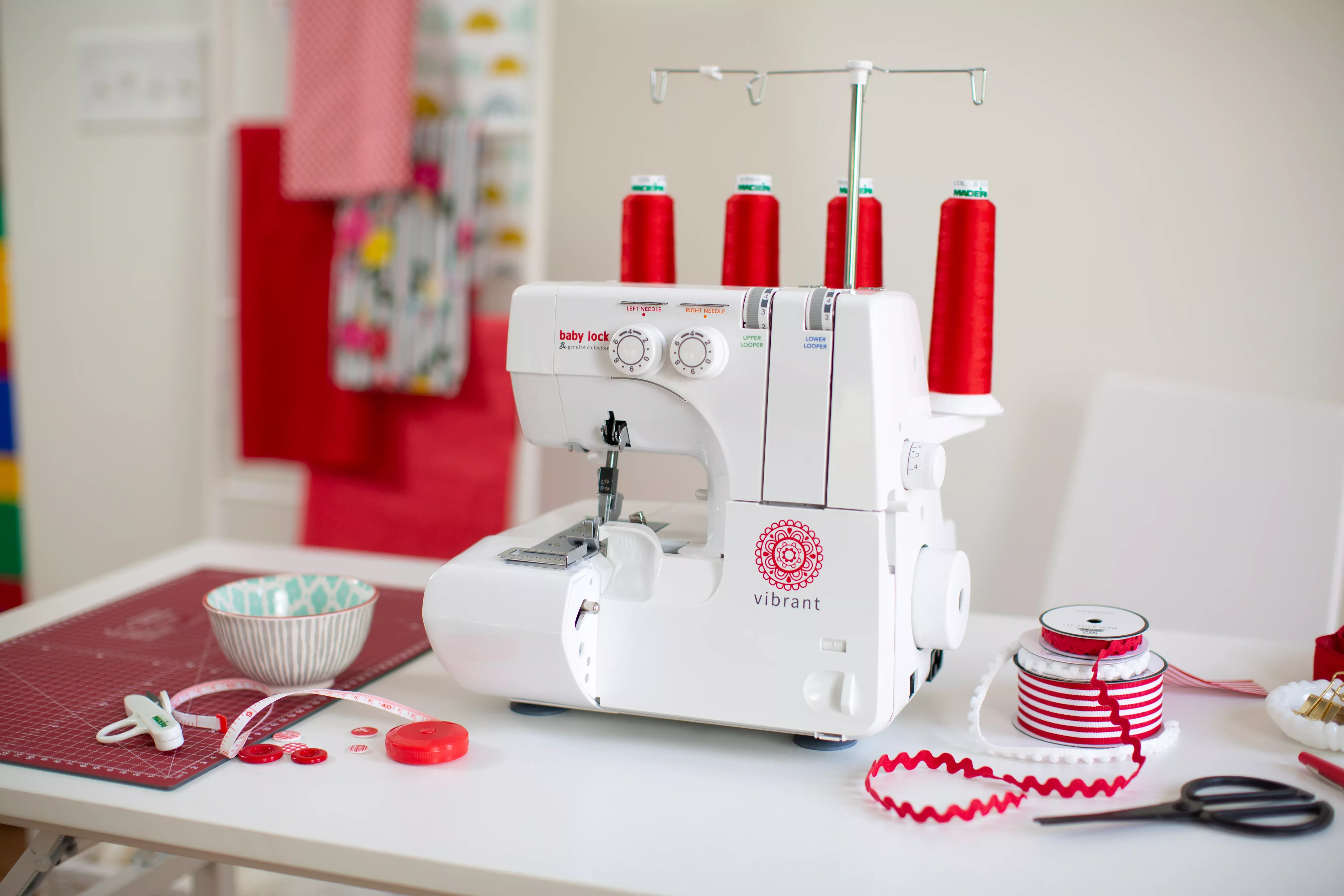 Baby Lock Vibrant Serger - 4/3/2 Thread Overlock Machine | Color-Coded Threading