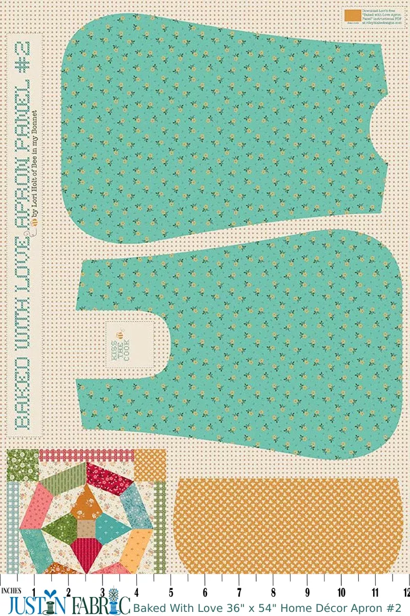 Baked With Love 36" x 54" Home Décor Apron Panel #2 by Lori Holt | Riley Blake Designs
