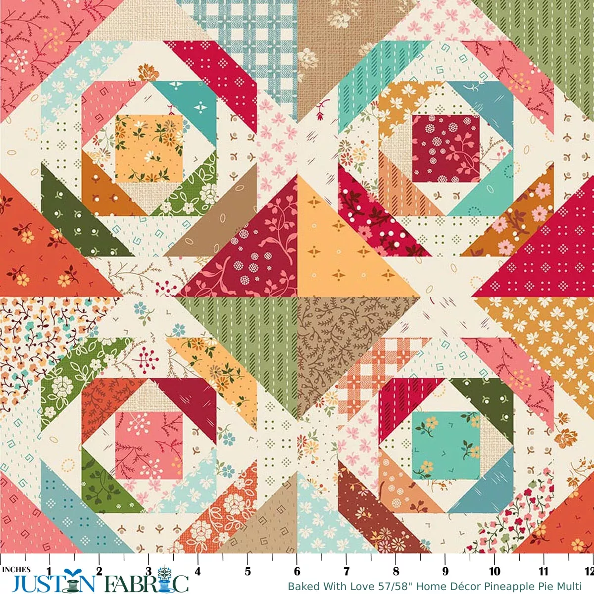 Baked With Love 57/58" Home Décor Pineapple Pie Multi by Lori Holt | Riley Blake Designs