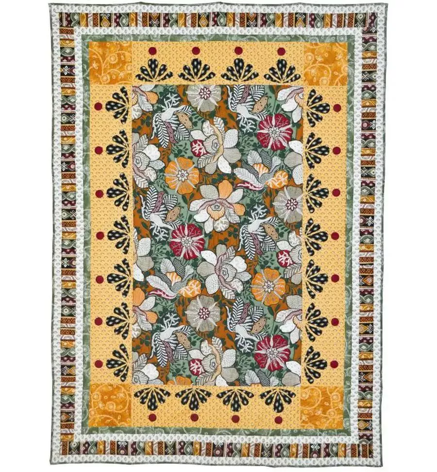 Balinese Flowers Fabric Quilt Kit by Denise Russell