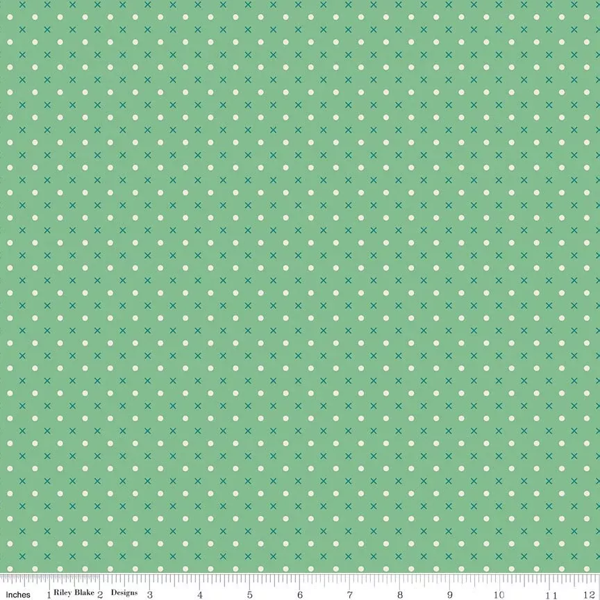 Bee Dots Mary Leaf Yardage C14178-Leaf by Lori Holt of A Bee in My BonnetSold in 1/2 yard increments