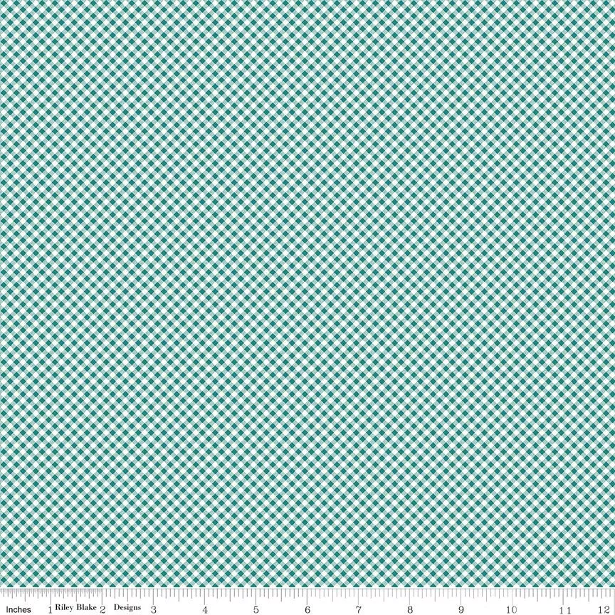 Bee Ginghams Jade Yardage Kassidy C12557-Jade by Lori Holt for Riley Blake Sold in 1/2 yard Increments