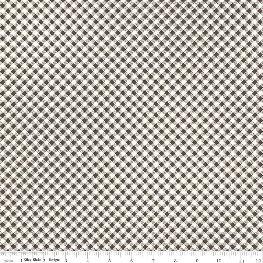 Bee Ginghams Rasin Bee Ginghams Lisa C12556-Rasin by Lori Holt for Riley Blake Sold in 1/2 yard Increments