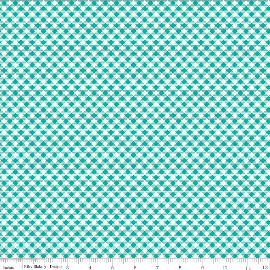 Bee Ginghams Vivid Bee Ginghams Carolyn C12551-Vivid by Lori Holt for Riley Blake Sold in 1/2 yard Increments