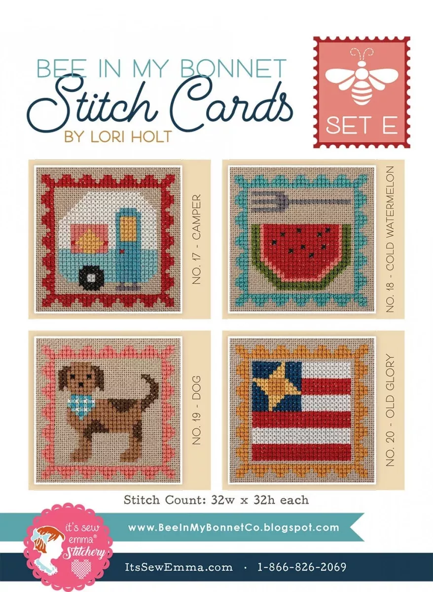 Bee In My Bonnet Stitch Cards Set E by Lori Holt