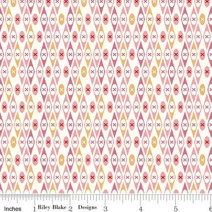 Bee Vintage Edith Pink C13084-Pink available in half yard increment by Lori Holt for Riley Blake Designs