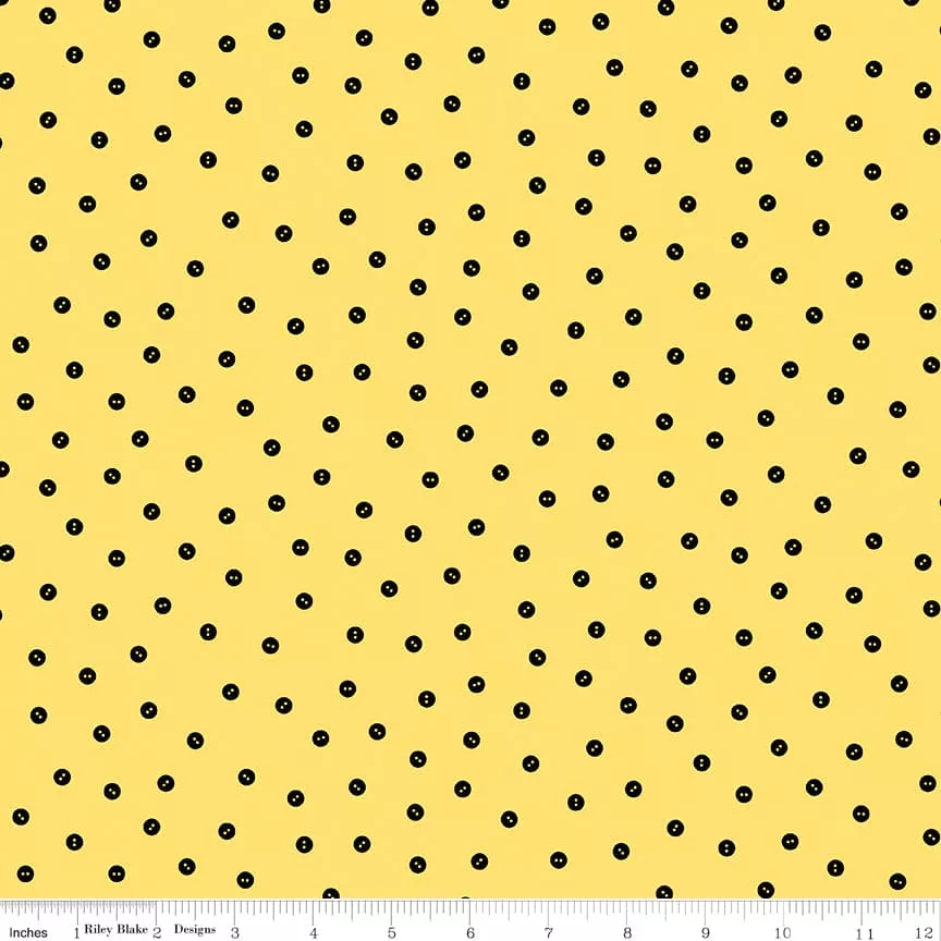 (Best of) She Who Sews - Baby Button Toss - per yard - by Janet Wecker Frisch for Riley Blake Designs - C11342 YELLOW