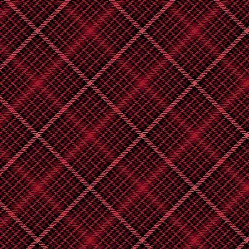 A Botanical Season - Festive Tartan Red - Jackie Robinson - Benartex Fabrics