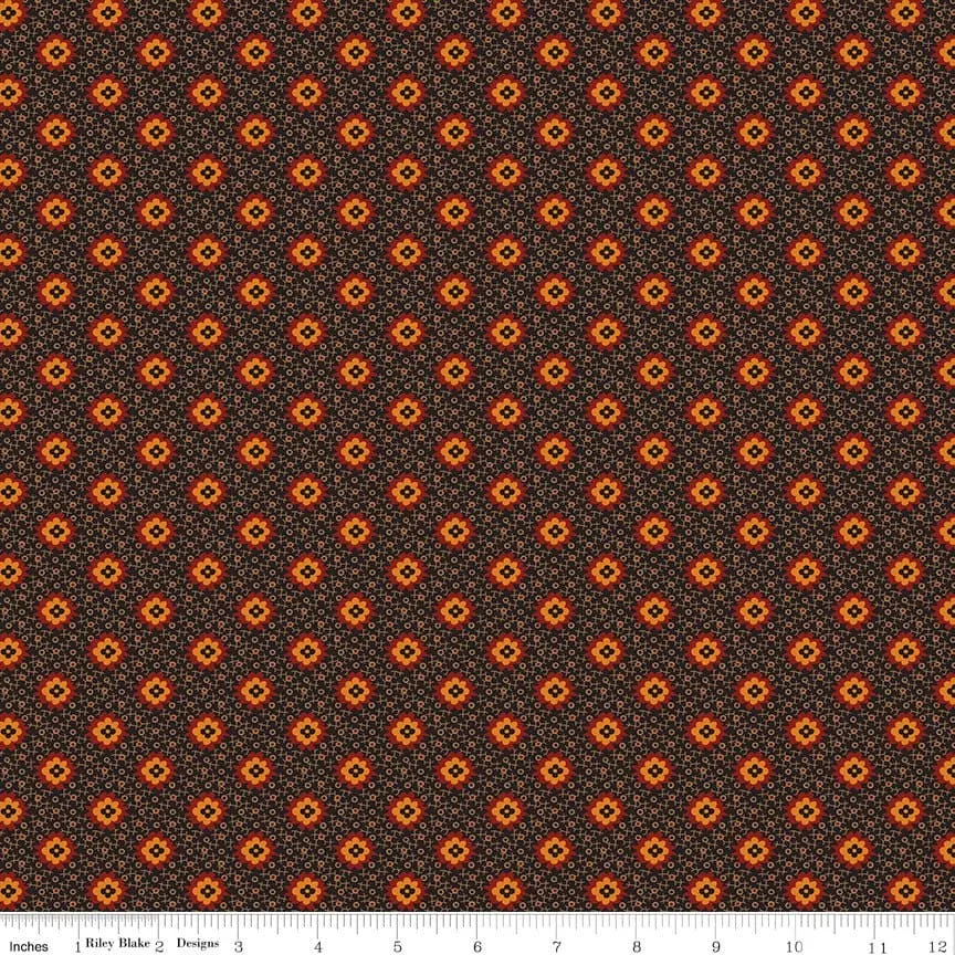 Bountiful Autumn - Black Bountiful Blooms - per yard - Stacy West of Buttermilk Basin Design Co. for Riley Blake Designs - Fall - C10851-BLACK