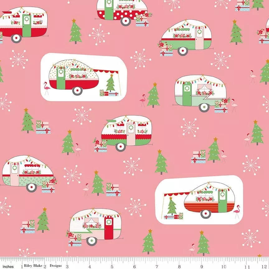 Christmas Adventure - Peony Main - per yard -by Beverly McCullough for Riley Blake Designs- Christmas, Campers - SC10730-PEONY