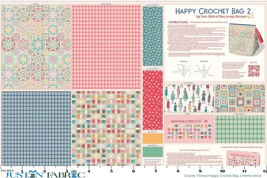 Chunky Thread Happy Crochet Bag 2 Home Décor Panel by Lori Holt | Riley Blake Designs