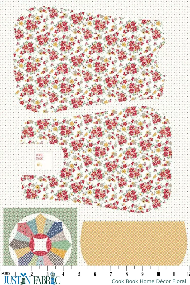 Cook Book Home Décor Floral Panel by Lori Holt | Riley Blake Designs