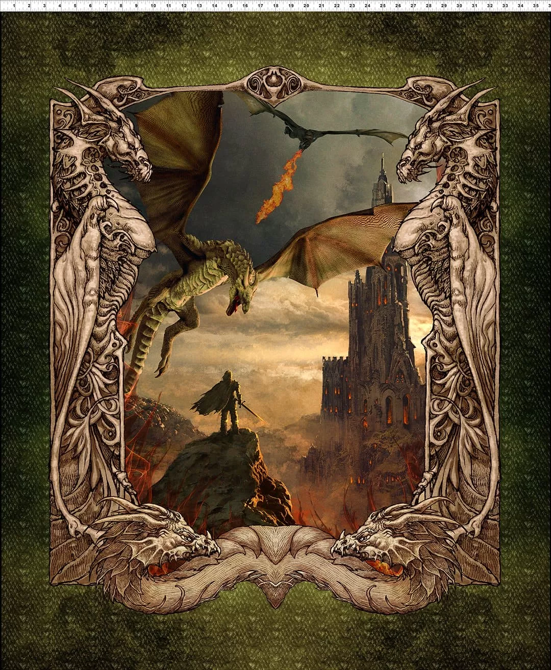 Dragons "The Ancients" - Per Panel - Dragons Fabric Collection - Jason Yenter- In the Beginning Fabrics 10DRG-1