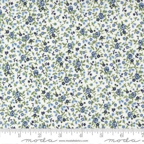 Dwell Meadow in Cream and Blue 55277 11 by Camille RoskelleySold in 1/2 Yard Increments