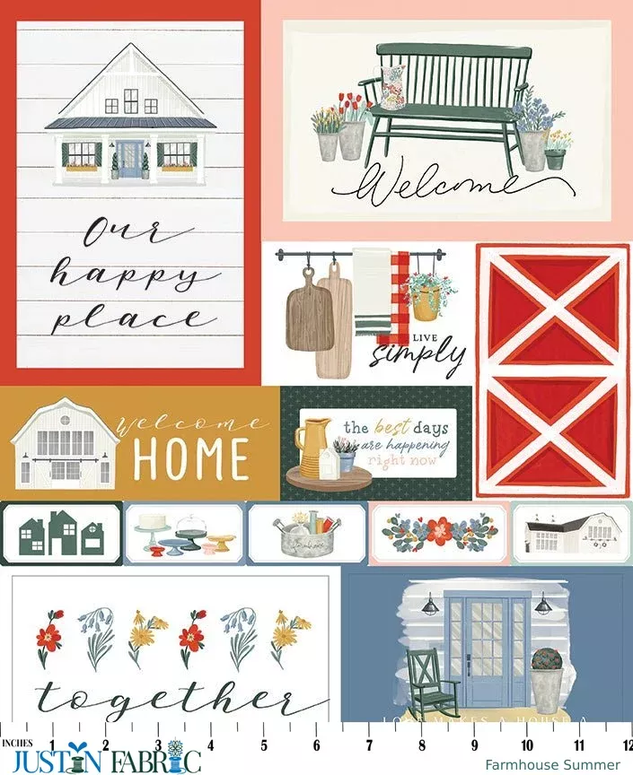 Farmhouse Summer Cotton Panel by Echo Park Paper Co | Riley Blake Designs