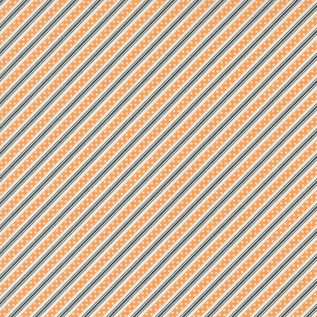 Harvest Moon Halloween Stripe in Pumpkin Midnight 20473 11 by Fig Tree and Co. sold in 1/2 yard Increments