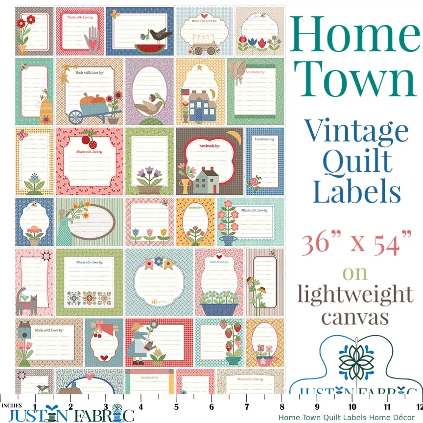 Home Town Quilt Labels Home Décor Panel | Lori Holt SKU: HD13602-PANEL