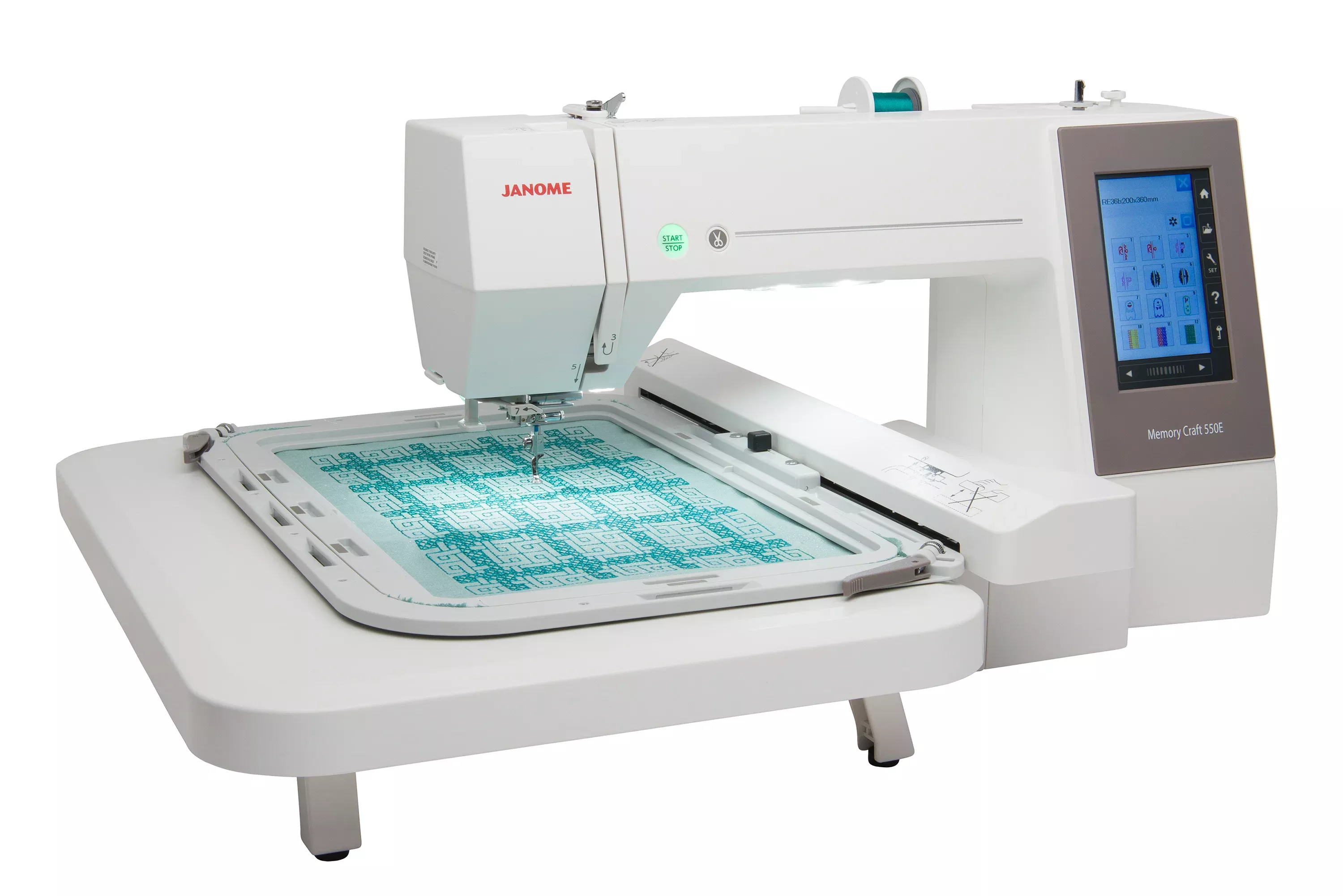 Janome MC550E LE Embroidery Machine - 14.2" x 7.9" Large Embroidery Area