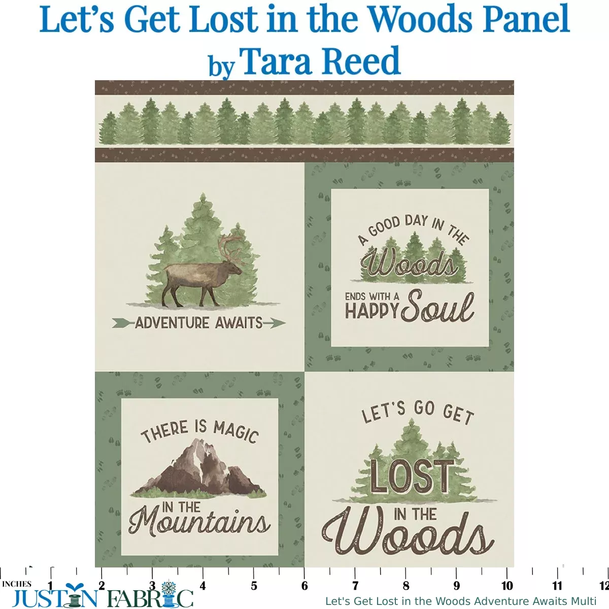 Let's Get Lost in the Woods Adventure Awaits Multi Panel by Tara Reed | Riley Blake Designs