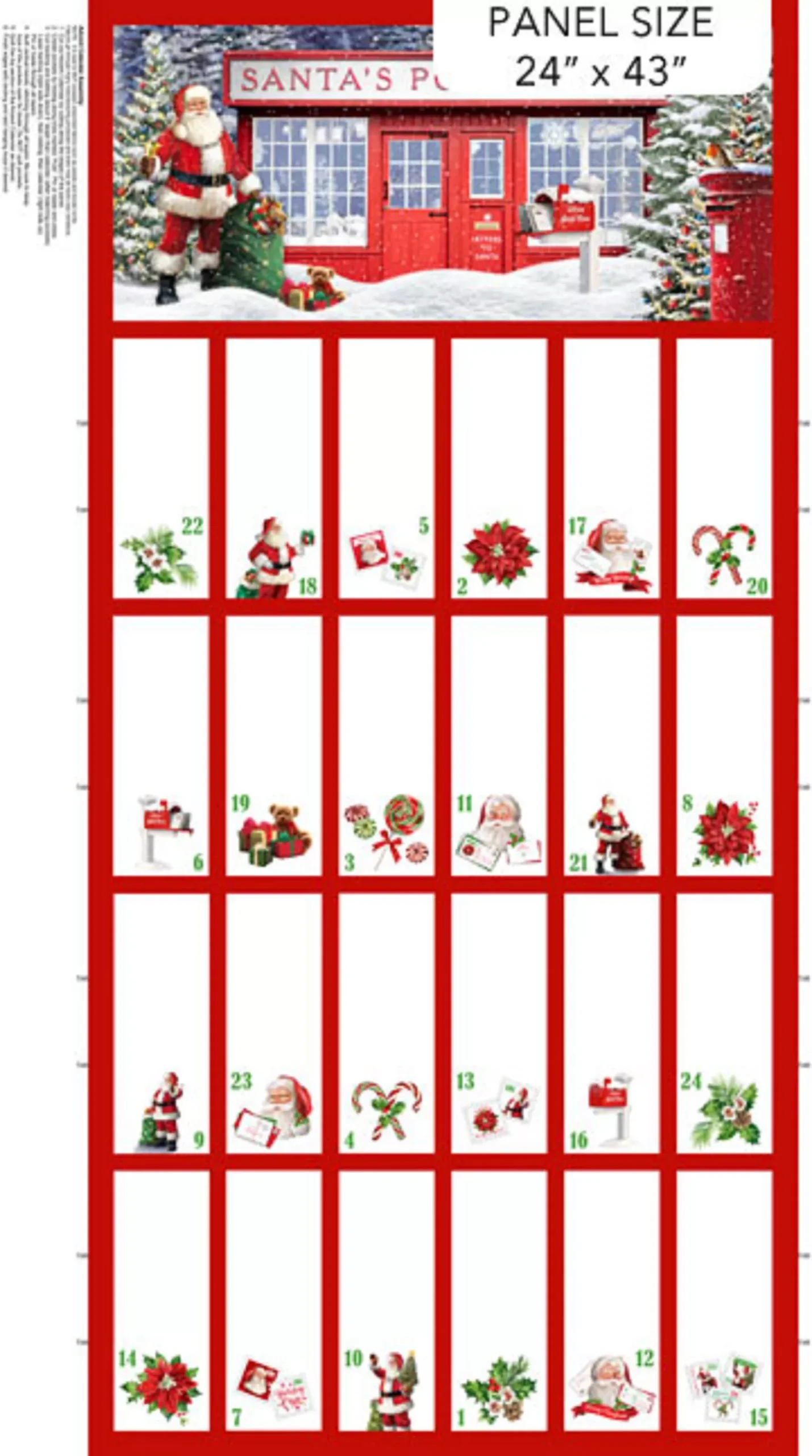 Letters to Santa Advent Calendar Panel-Nothcott Fabrics