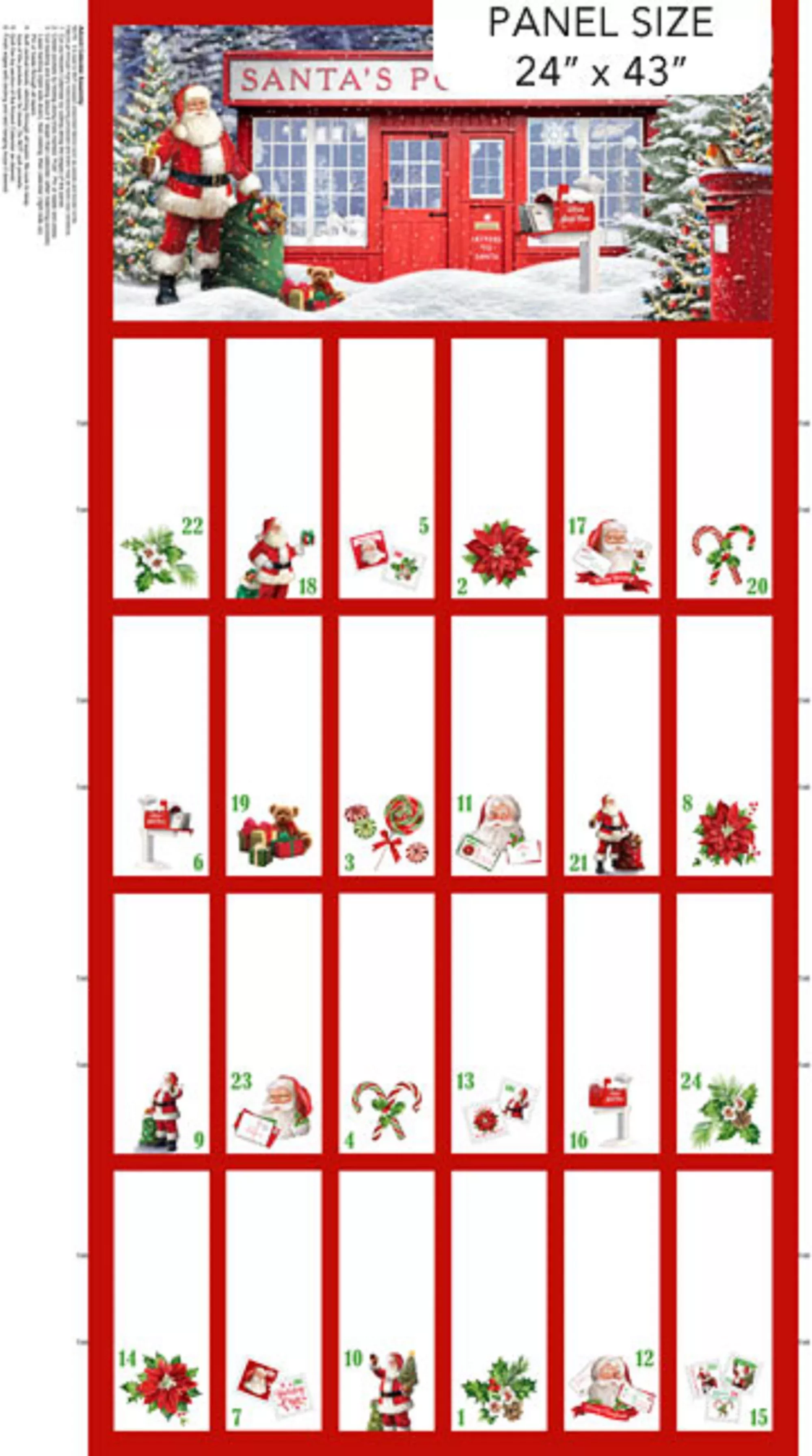Letters to Santa Advent Calendar Panel-Nothcott Fabrics