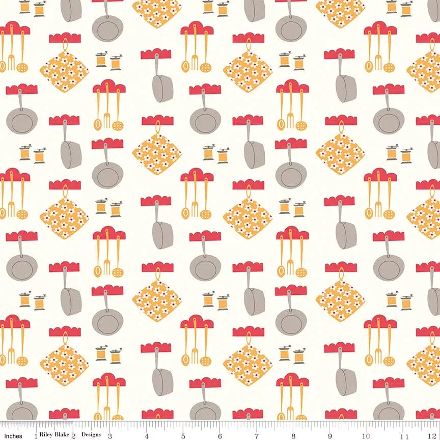 NEW! Cook Book - Dinner - Per Yard - by Lori Holt of Bee in My Bonnet - Riley Blake Designs - C11759-DAISY