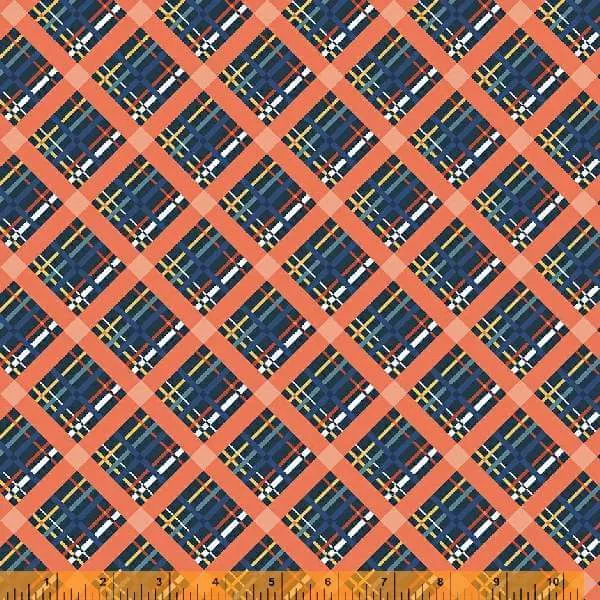 New! Forget Me Not - per yard - by Allison Harris of Cluck Cluck Sew for Windham Fabrics - 53010-1 - Multi colored Bias Plaid on Midnight