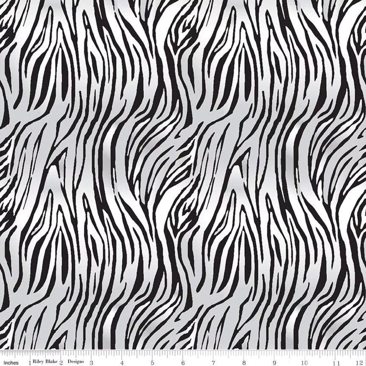 On Safari - per yard - Riley Blake Designs - White Tiger Print - C10456-WHITE