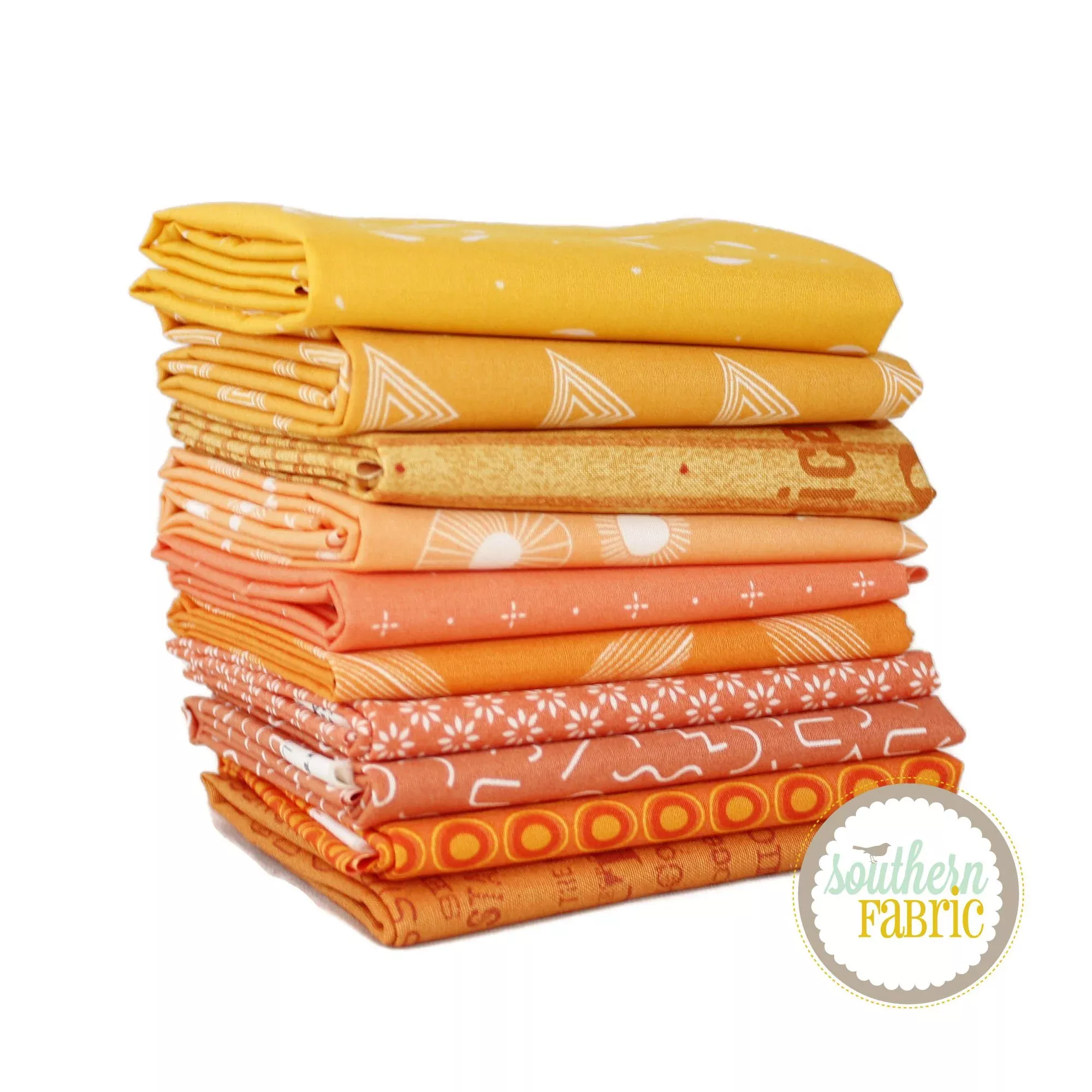 Orange - Half Yard Bundle (10 pcs) by Mixed Designers for Southern Fabric