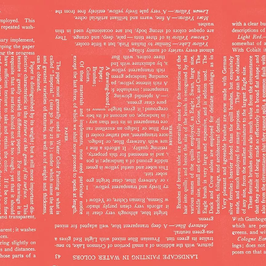 Painter's Palette - per yard - Janet Wecker Frisch- Riley Blake Designs - CORAL Painter's Watercolor Text- Text on CORAL C8942
