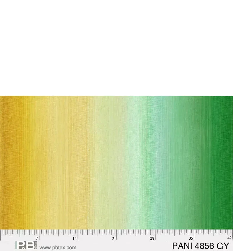 Party Animals - Green Ombre - Per yard - by KG Art Studio for P&B Textiles - Colorful Animals - PANI-4856-GY