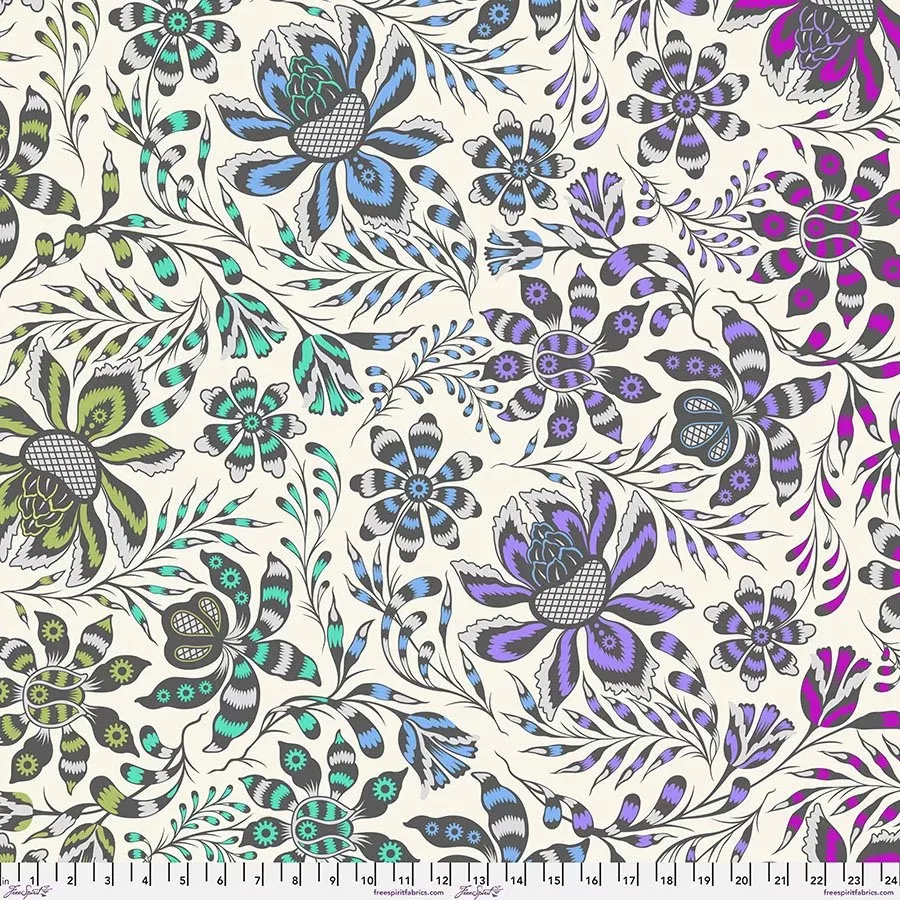 ****Remnant**** 1.5 Yard Roar! BACKING FABRIC Super Wild Vine - Mist by Tula Pink