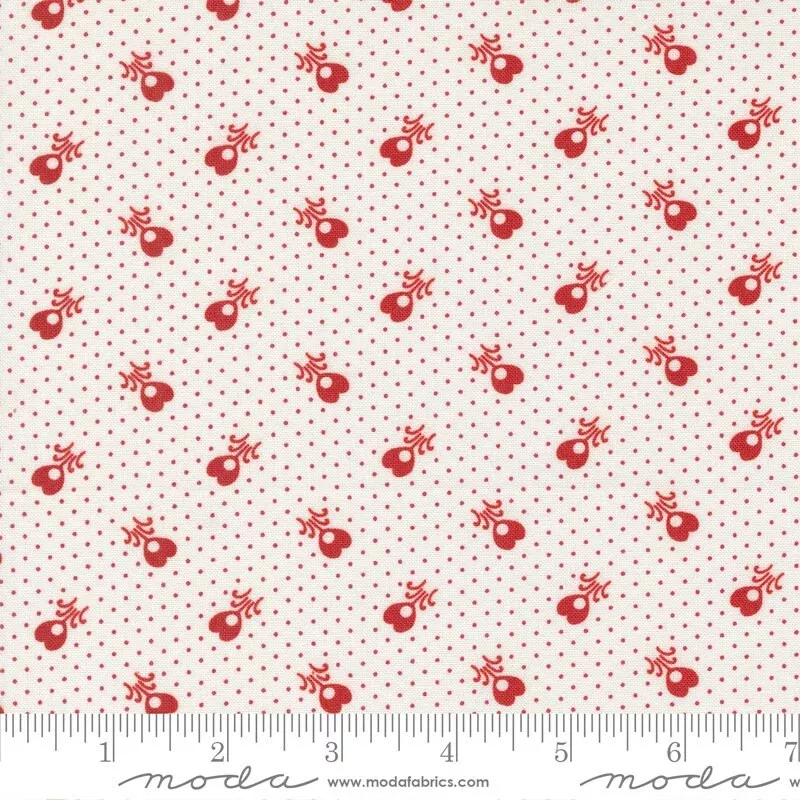 Ridgewood Calico Heart Milk 14976-11 by Minick and Simpson Sold in 1/2 yard increments