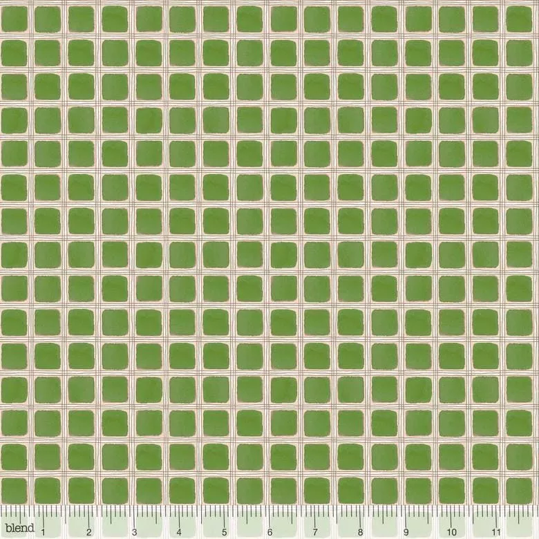 Snow Fun - Menagerie - PER YARD - Cori Dantini - Blend - ADORABLE Christmas prints! Snow Plaid Green