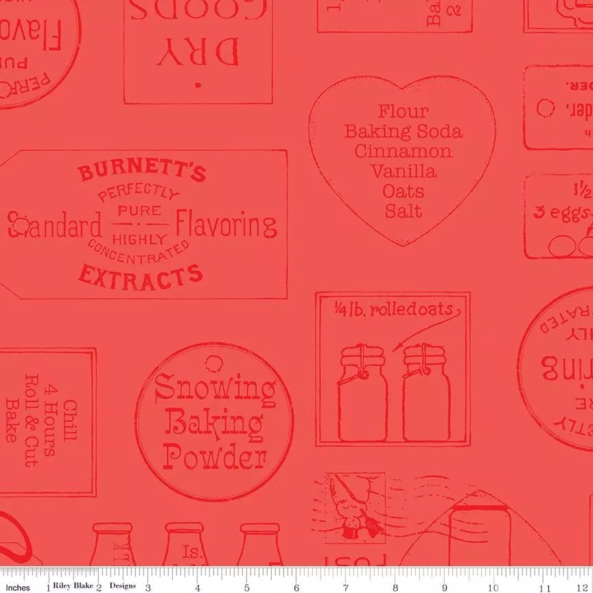 Snow Sweet - per yard - by Janet Wecker Frisch - Riley Blake Designs - Vintage Ads Red - C9673-RED