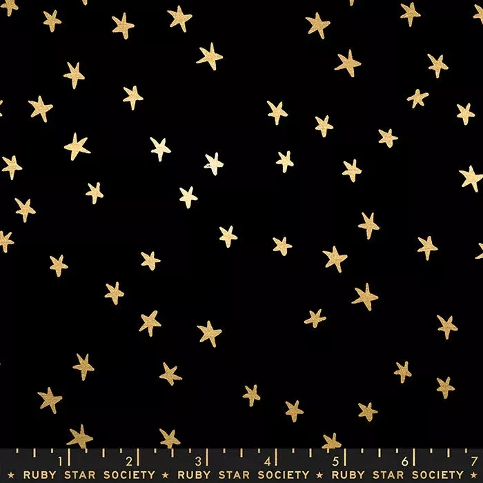 Starry Black - Gold Yardage by Alexia Abegg RS4109-50M for Ruby Star Society Sold in 1/2 yard increments