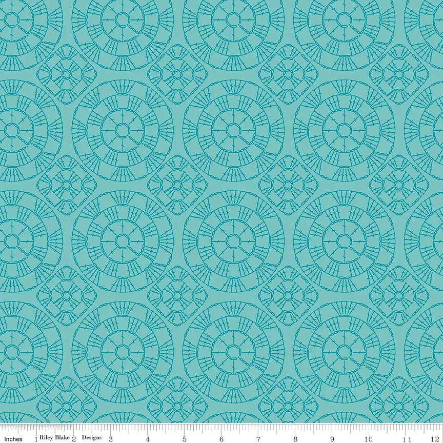 Stitch Fabric Collection by Lori Holt - Per Yard - Crochet - Riley Blake Designs - C10937-COTTAGE